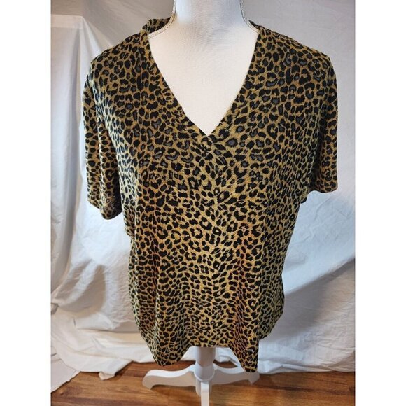 Vintage Alabuy Animal Print Burnout Mob‎ Wife Top Size 18/20 - Picture 1 of 7